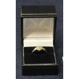 9ct gold diamond cluster ring. Ring size N. Approx weight 3g. (B.P. 21% + VAT)