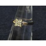 18ct gold diamond square cluster ring. Size J, approx weight 2.4g. (B.P. 21% + VAT)