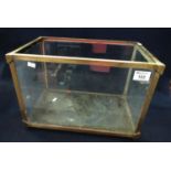 Heavy glass and bronze four panelled case or fish tank. (B.P. 21% + VAT)