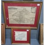 Accurate map of Pembrokeshire by T. Kitchin, framed and glazed. 31 x 33cm approx. Together with