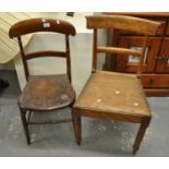 19th Century mahogany Trafalgar backed dining chair, together with a late Victorian bedroom