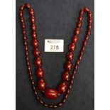 Graduated string of 1930's bakelite beads. (B.P. 21% + VAT)