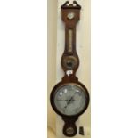 Mahogany banjo barometer, unmarked. (B.P. 21% + VAT)