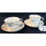 19th Century Swansea porcelain cabinet cup and saucer decorated with multi-coloured floral sprays,