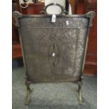 Arts and crafts design beaten metal fire screen. (B.P. 21% + VAT)