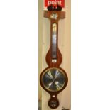 Reproduction mahogany inlaid wheel barometer marked 'Comitti, Holborn'. (B.P. 21% + VAT)