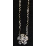 18ct white gold diamond pendant and chain. Set with six brilliant cut diamonds. Estimated total