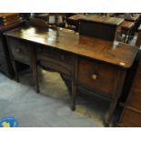 Mid 19th Century Welsh oak sideboard with spirally moulded angles on baluster turned legs. (B.P. 21%