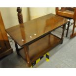 Reproduction oak rectangular low coffee table with baluster turned legs. (B.P. 21% + VAT)