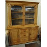 Pine two stage cabinet back bookcase or kitchen cupboard. (B.P. 21% + VAT)