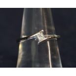 18ct white gold princess cut diamond solitaire ring. Estimated diamond weight 0.20cts. Ring size