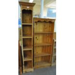Three pine bookcases of varying size and form. (3) (B.P. 21% + VAT)
