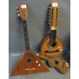 Fabrica de Guitarras Spanish 12 string acoustic guitar, together with a miniature 4 string