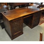 Modern hardwood pedestal desk having three drawers to one pedestal. (B.P. 21% + VAT)