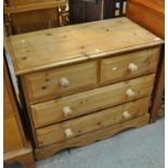 Modern pine straight front chest of two short and two long drawers, of small proportions. (B.P.