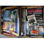 Two boxes of books, many of war interest to include; 'The Gurkhas' by John Parker, 'Thanks for the