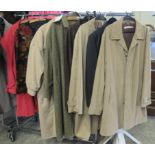A vintage mens trench coat, an Italian Artigiana labelled jacket, a Rocha John Rocha corduroy jacket