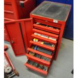 Small pedestal snap on tool chest with fitted drawers containing; a very good selection of snap on