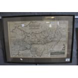 Thomas Kitchen, an original map of Carmarthenshire, 35 x 55cm approx. Hogarth frame. (B.P. 21% +