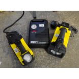 Four in one air compressor with spotlight, together with a 12V impact resistant air compressor