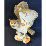 Franklin Mint fine porcelain sculpture of the Great Horned Owl dated 1988. (B.P. 21% + VAT)