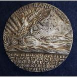 Lusitania 1915 cast iron medallion, British Propaganda type keine bann. (B.P. 21% + VAT)