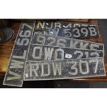 Collection of six vintage metal registration number plates. (B.P. 21% + VAT)