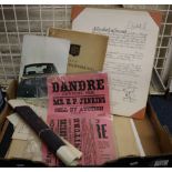 Box of assorted local ephemera to include; auction posters; Penrhiw fach parish of Newport (Pem)