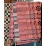 Vintage Welsh tapestry pink ground woollen blanket. (B.P. 21% + VAT)