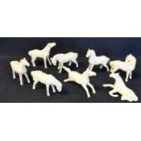 Collection of eight ceramic Chinese style blanc de chine horses. (8) (B.P. 21% + VAT)