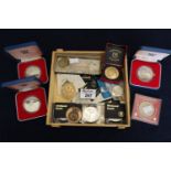 Box of assorted coins to include; Queen's Silver Jubilee 1977, Midland Bank, Coronation 1953