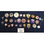 Box of assorted enamelled and other badges to include; Labour Party, Electrical Trades Union,