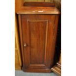 Victorian mahogany bedside pot cupboard with panelled door. 39cm wide approx. (B.P. 21% + VAT)