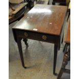 Early 19th Century mahogany Pembroke table with single frieze drawer on square tapering legs with