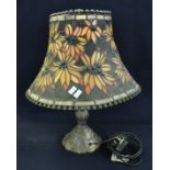 Modern table lamp having glass floral shade. (B.P. 21% + VAT)