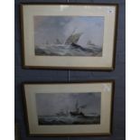 British School (late 19th/early 20th Century), marine studies of sailing and steam vessels in