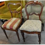 Two similar Victorian mahogany balloon back dining chairs. (2) (B.P. 21% + VAT)