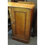 Late Victorian mahogany bedside pot cupboard with panelled door. 38cm wide approx. (B.P. 21% + VAT)