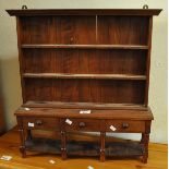 19th Century style miniature mahogany rack back pot board dresser. (B.P. 21% + VAT)
