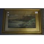 Joseph Henderson (Scottish 1832-1908), loch scene, signed, watercolours. 21 x 40cm approx, framed