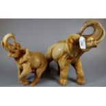 Two similar ivorine elephant ornaments. (2) (B.P. 21% + VAT)
