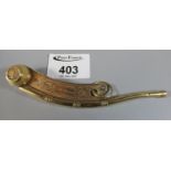 19th Century 18ct gold maritime Boatswains or Bosuns whistle, 'presented by His Royal Highness the