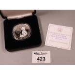 Jubilee Mint Queen Elizabeth II Sapphire Jubilee solid silver proof £5 coin with COA in original