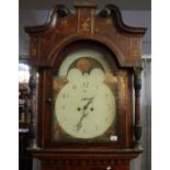 Large 19th Century marquetry 8 day longcase clock overall with bell flower and other foliate