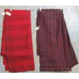 Two 19th Century traditional Welsh costume woollen red and black striped items; one a
