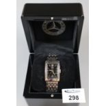 Mercedes Benz promotional steel quartz gentleman's bracelet wristwatch in original box. (B.P.