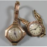 Two 9ct gold wristwatches. Approc weight in total 43.4 grams. (B.P. 21% + VAT)
