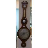 19th century The Walnut wheel or banjo barometer Evans, Carmarthen. (B.P. 21% + VAT)