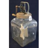 Vintage metal and glass butter churn. (B.P. 21% + VAT)