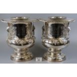 A pair of sterling silver wine coolers by Garrard to commemorate the silver wedding anniversary 1947